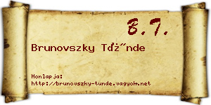 Brunovszky Tünde névjegykártya